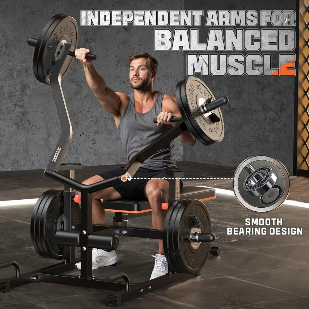 Chest Press Machine, 1250LBS Weight Bench Press Machine with Independent Converging Arms, Adjustable Flat Incline Bench