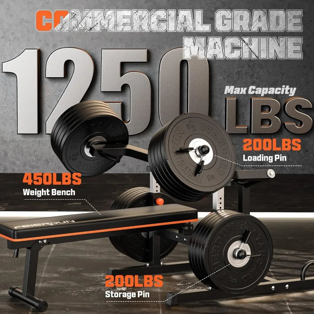 Chest Press Machine, 1250LBS Weight Bench Press Machine with Independent Converging Arms, Adjustable Flat Incline Bench
