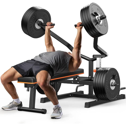 Chest Press Machine, 1250LBS Weight Bench Press Machine with Independent Converging Arms, Adjustable Flat Incline Bench